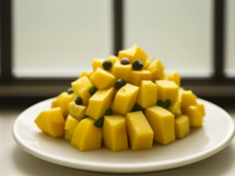 Ensalada de pollo, mango y manzana