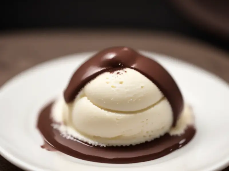 Helado cremoso de cacao con vainilla