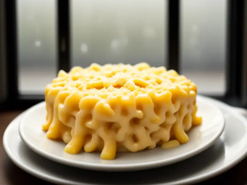 Macarrones con queso en taza en microondas