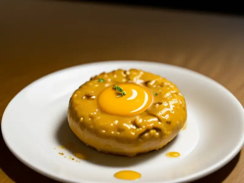 Salsa de piñones, comino y yema