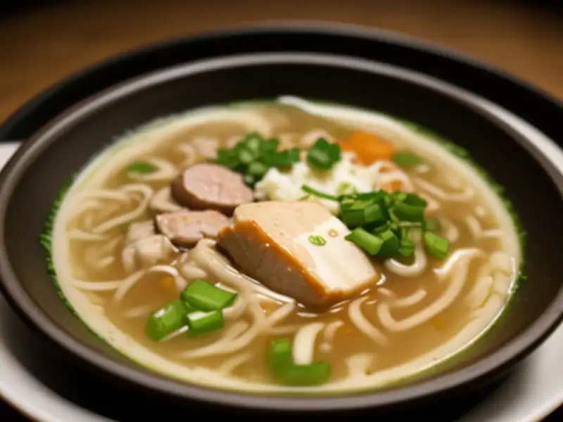 Sopa ramen con cerdo y pollo